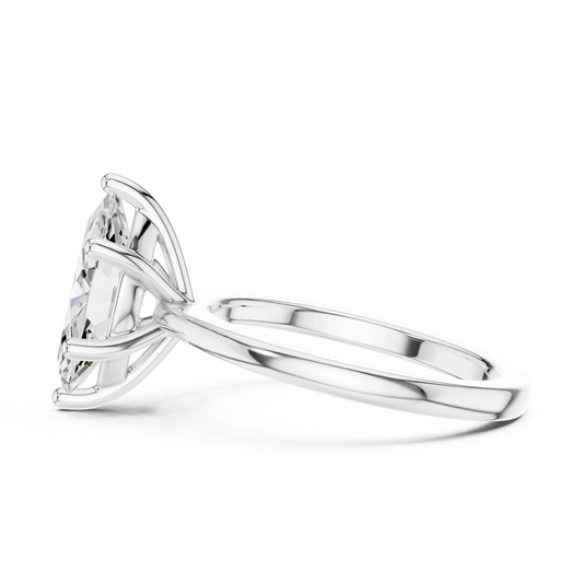 Eternal Marquise Sparkle Diamond Ring White Gold Side View Pavé Setting