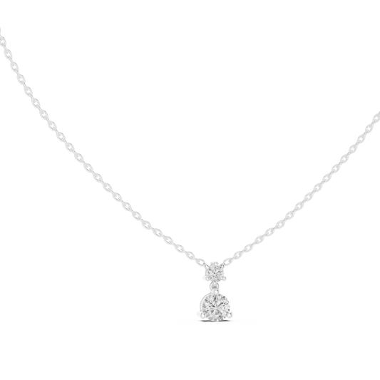 Two-Diamond Drop Pendant Necklace