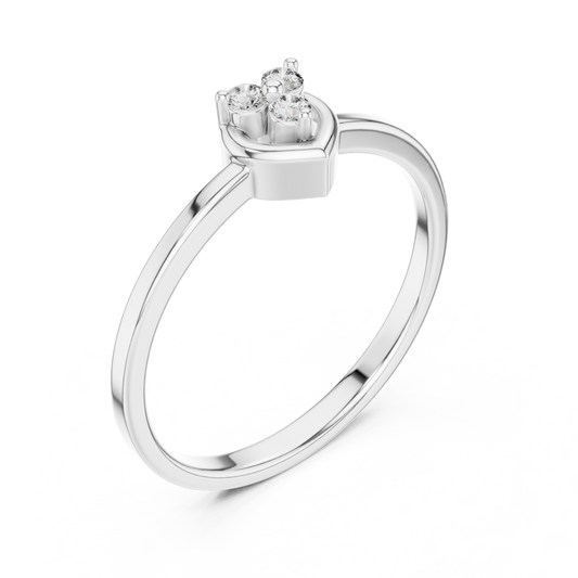 Heart Trio Diamond Ring
