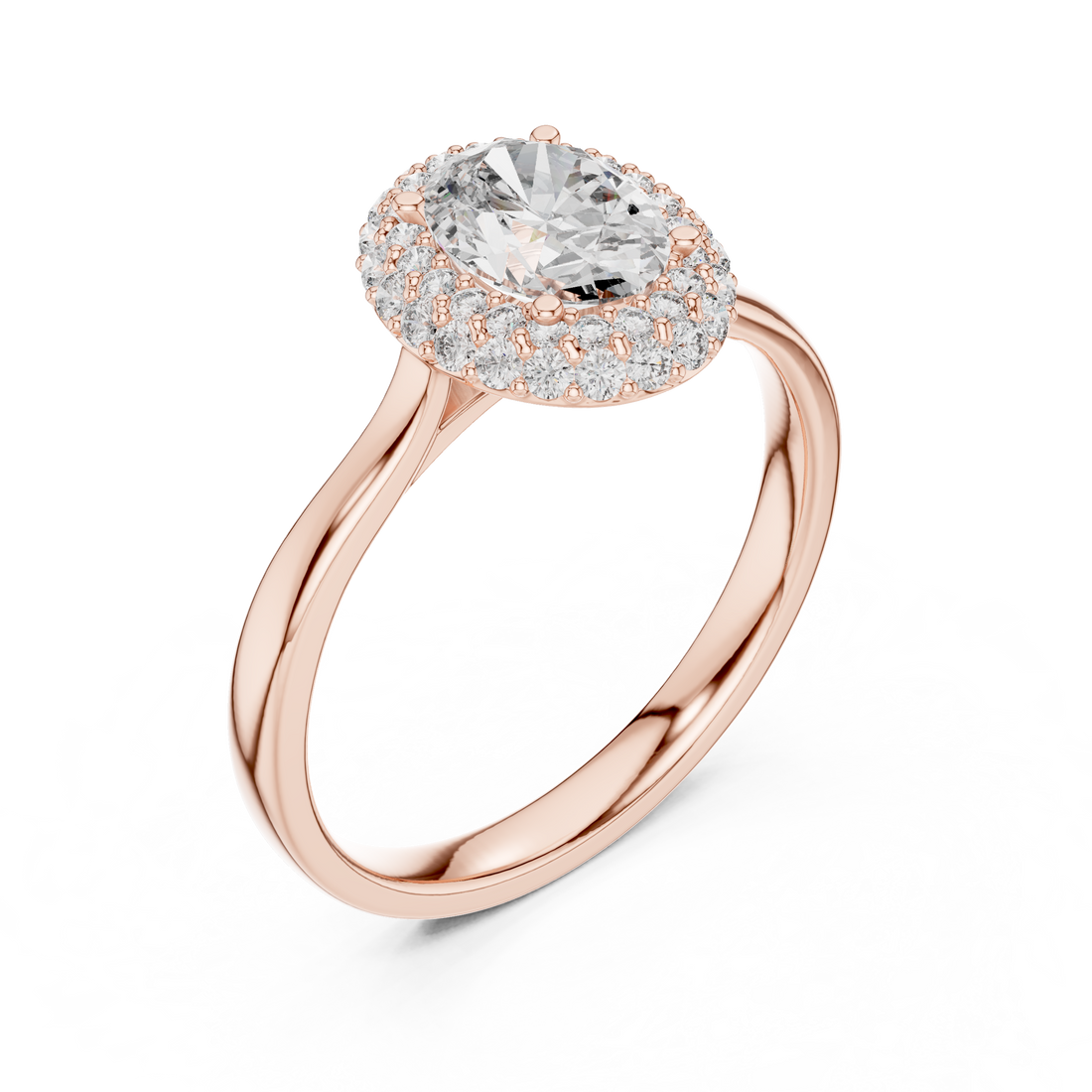 Oval Halo Diamond Ring