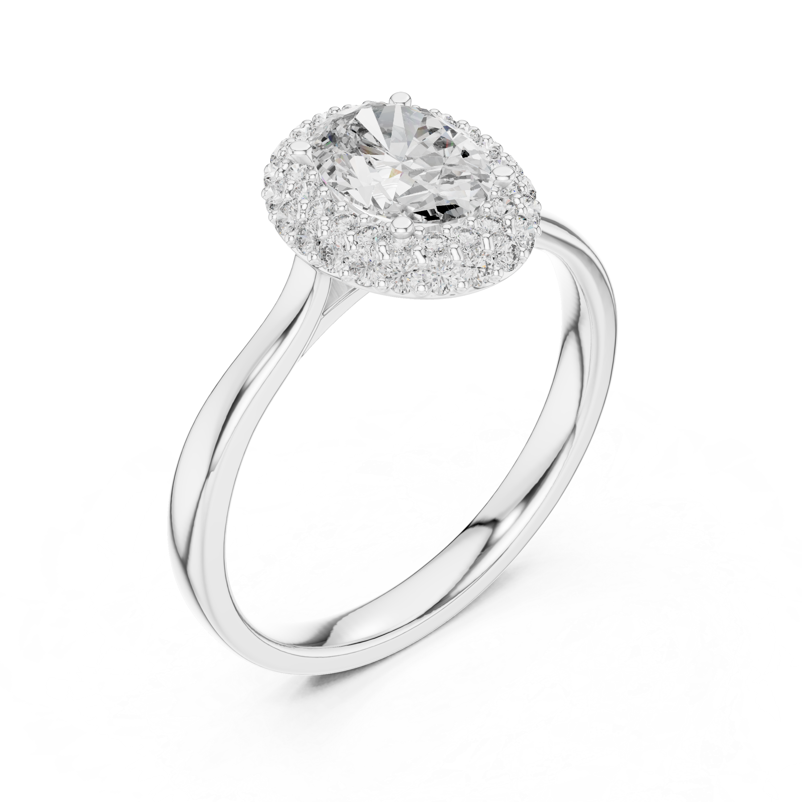 Oval Halo Diamond Ring