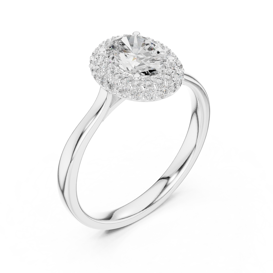 Oval Halo Diamond Ring