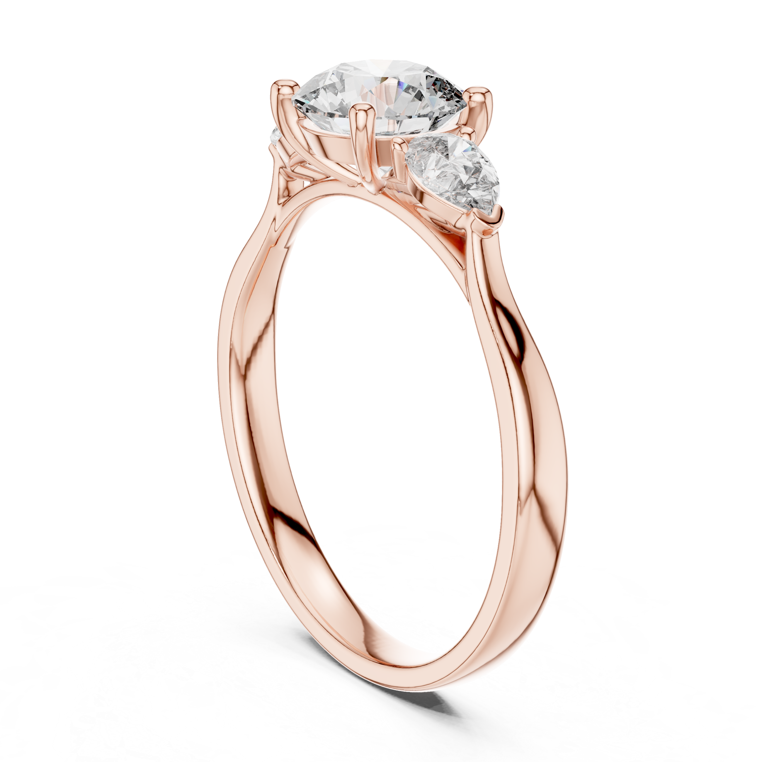 Round Three-Stone Diamond Ring