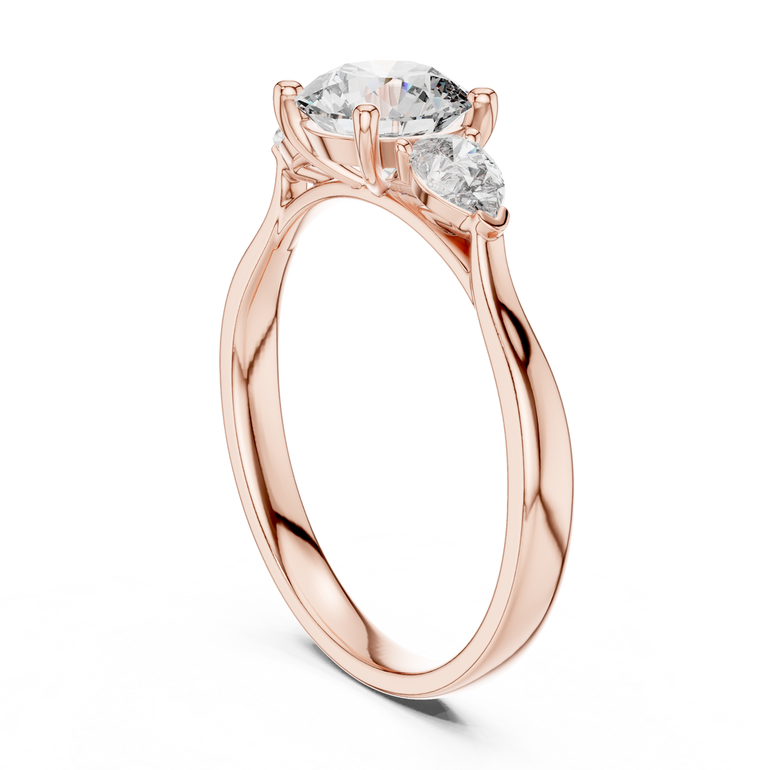 Round Three-Stone Diamond Ring