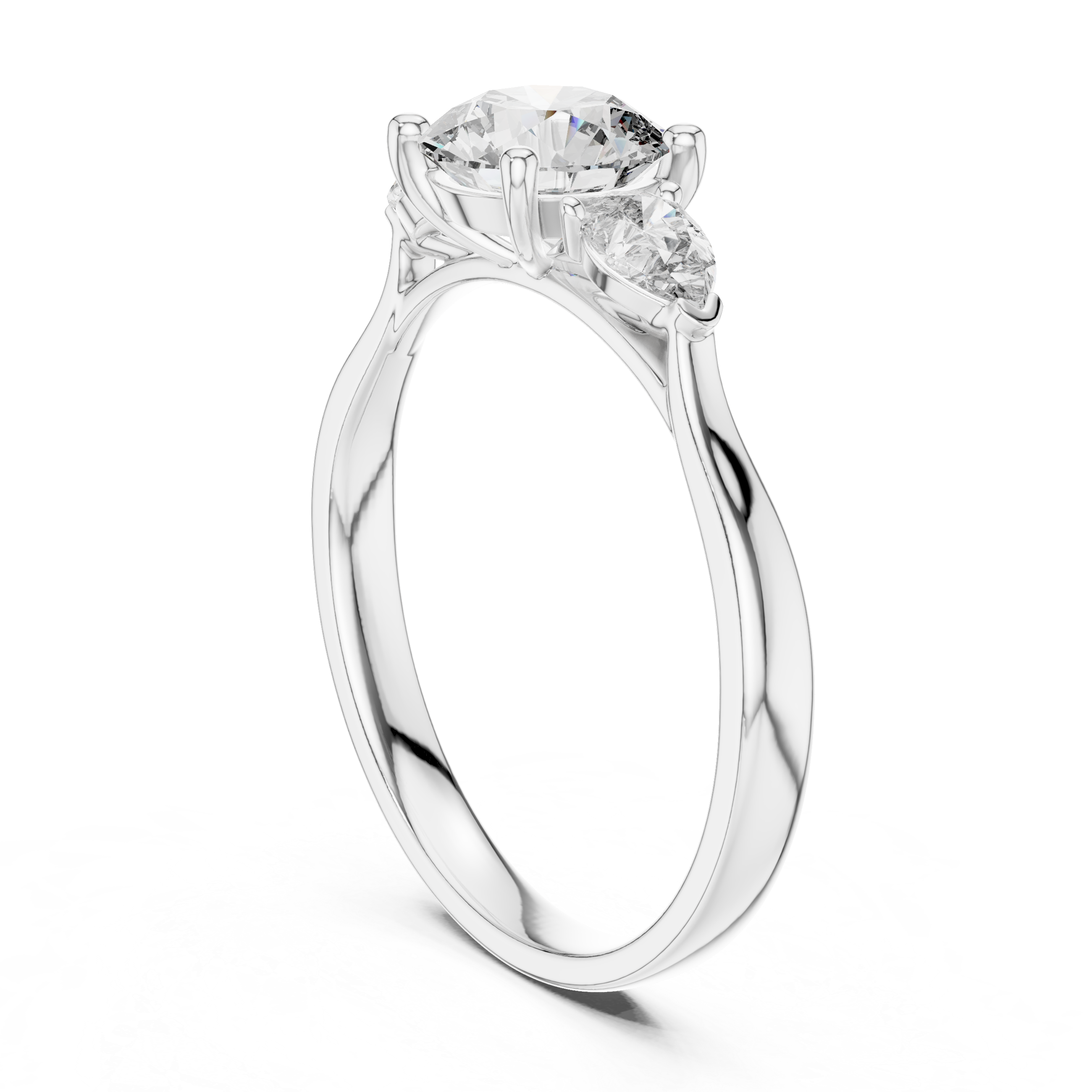 Round Three-Stone Diamond Ring