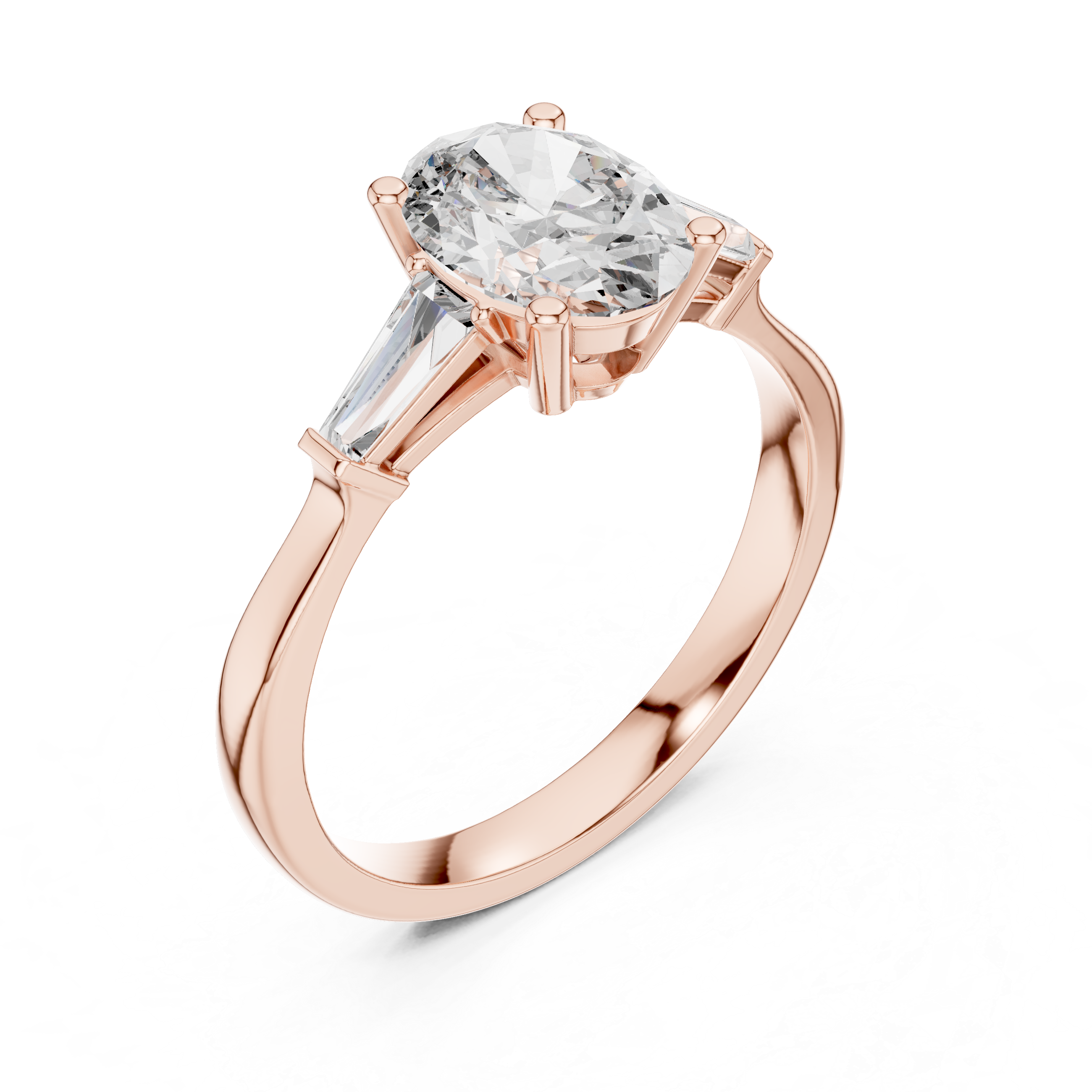 Oval Three-Stone Lab-Grown Diamond Ring