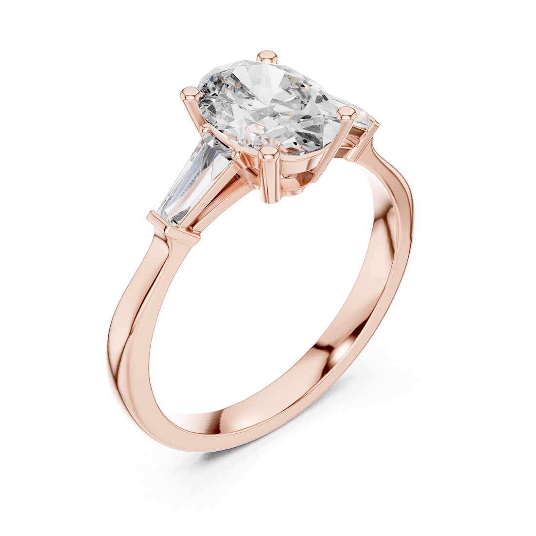 Oval Three-Stone Lab-Grown Diamond Ring