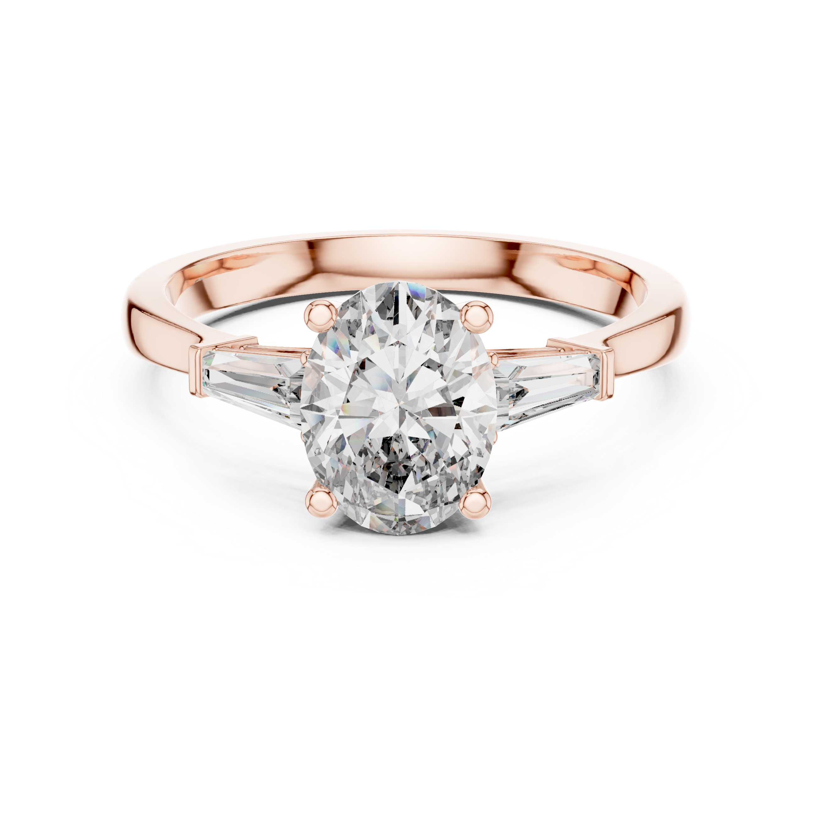 Oval Three-Stone Lab-Grown Diamond Ring