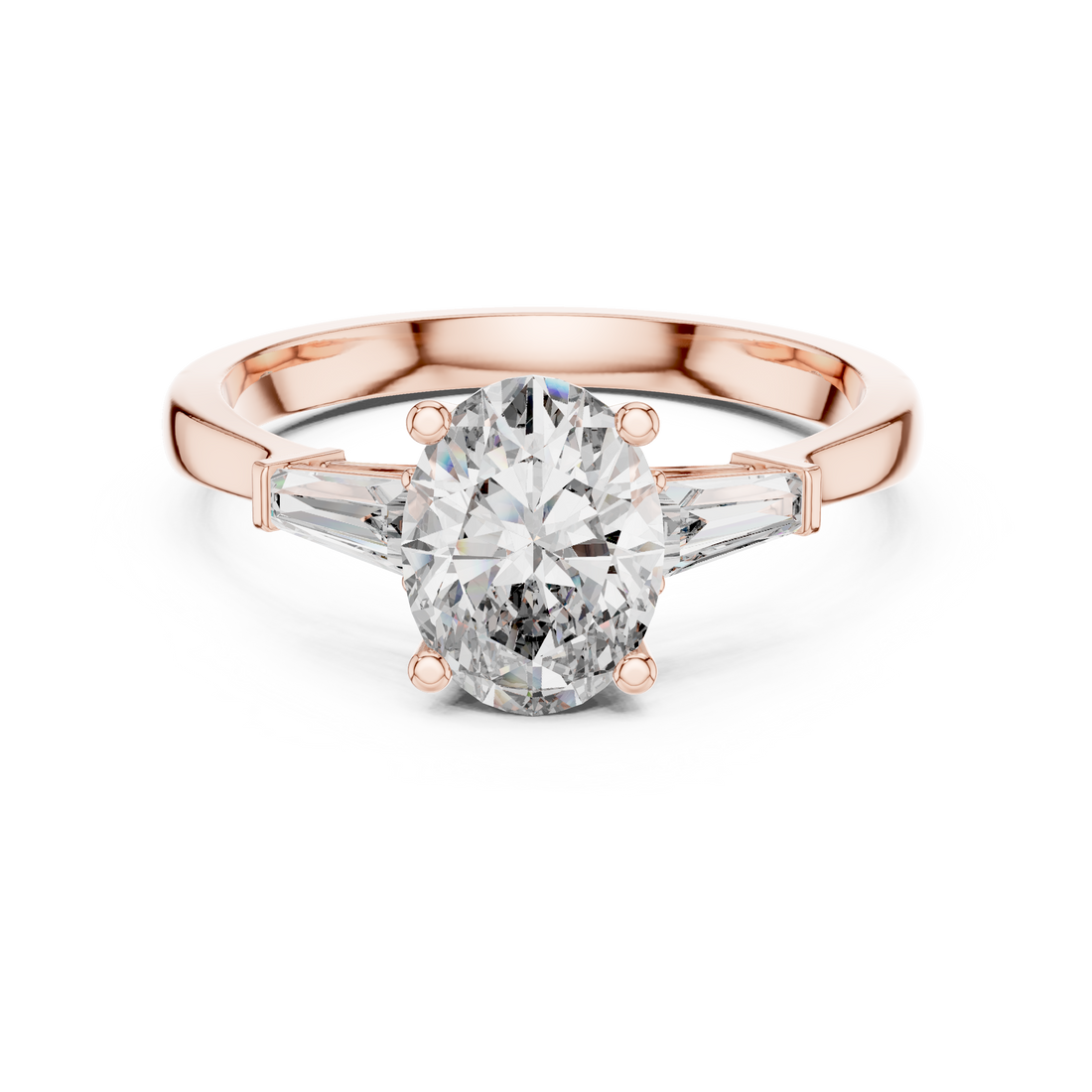 Oval Three-Stone Lab-Grown Diamond Ring