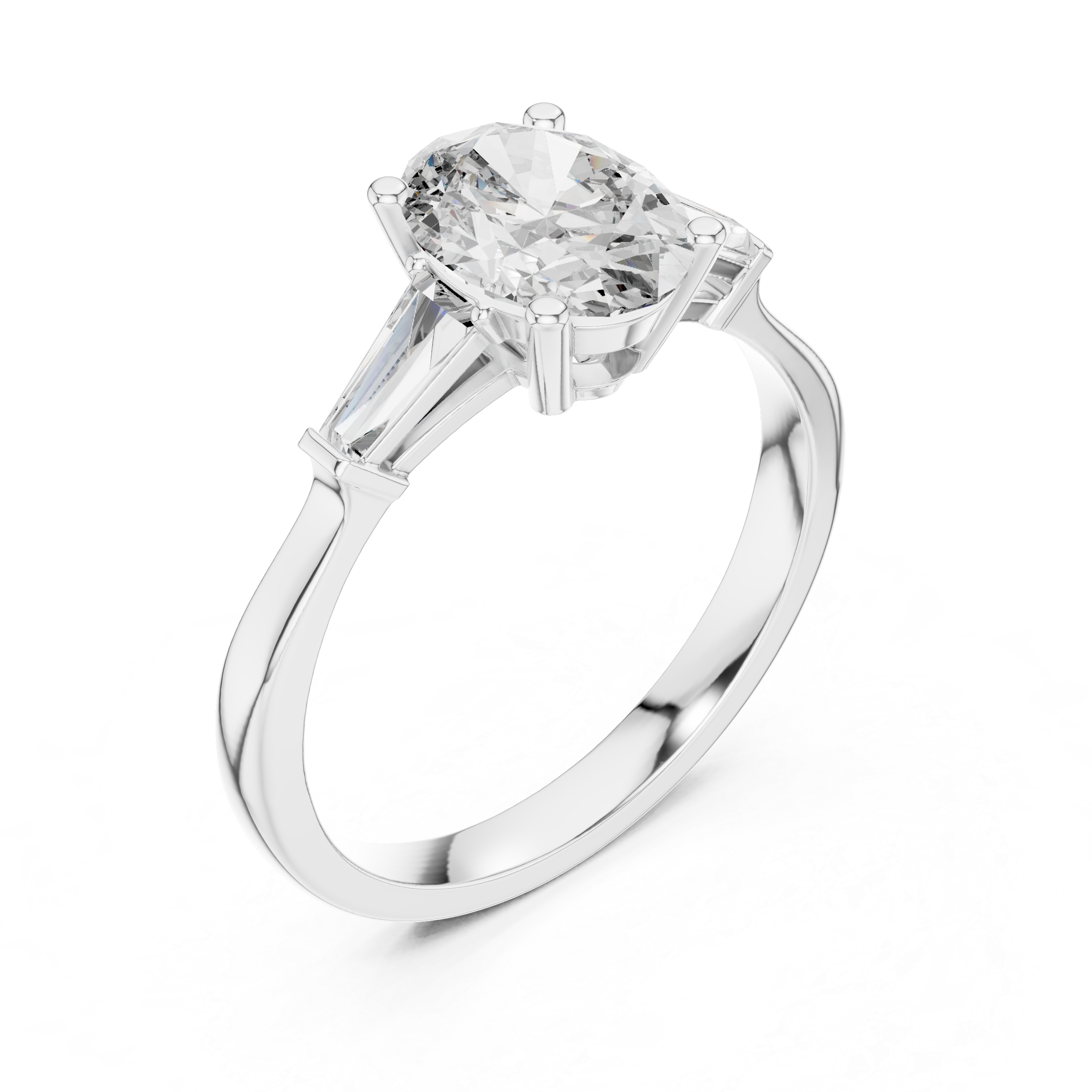 Oval Three-Stone Lab-Grown Diamond Ring
