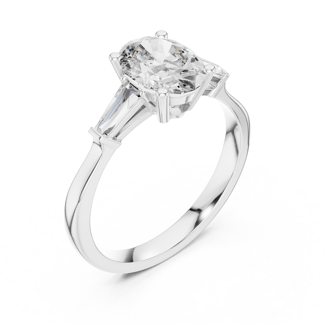 Oval Three-Stone Lab-Grown Diamond Ring