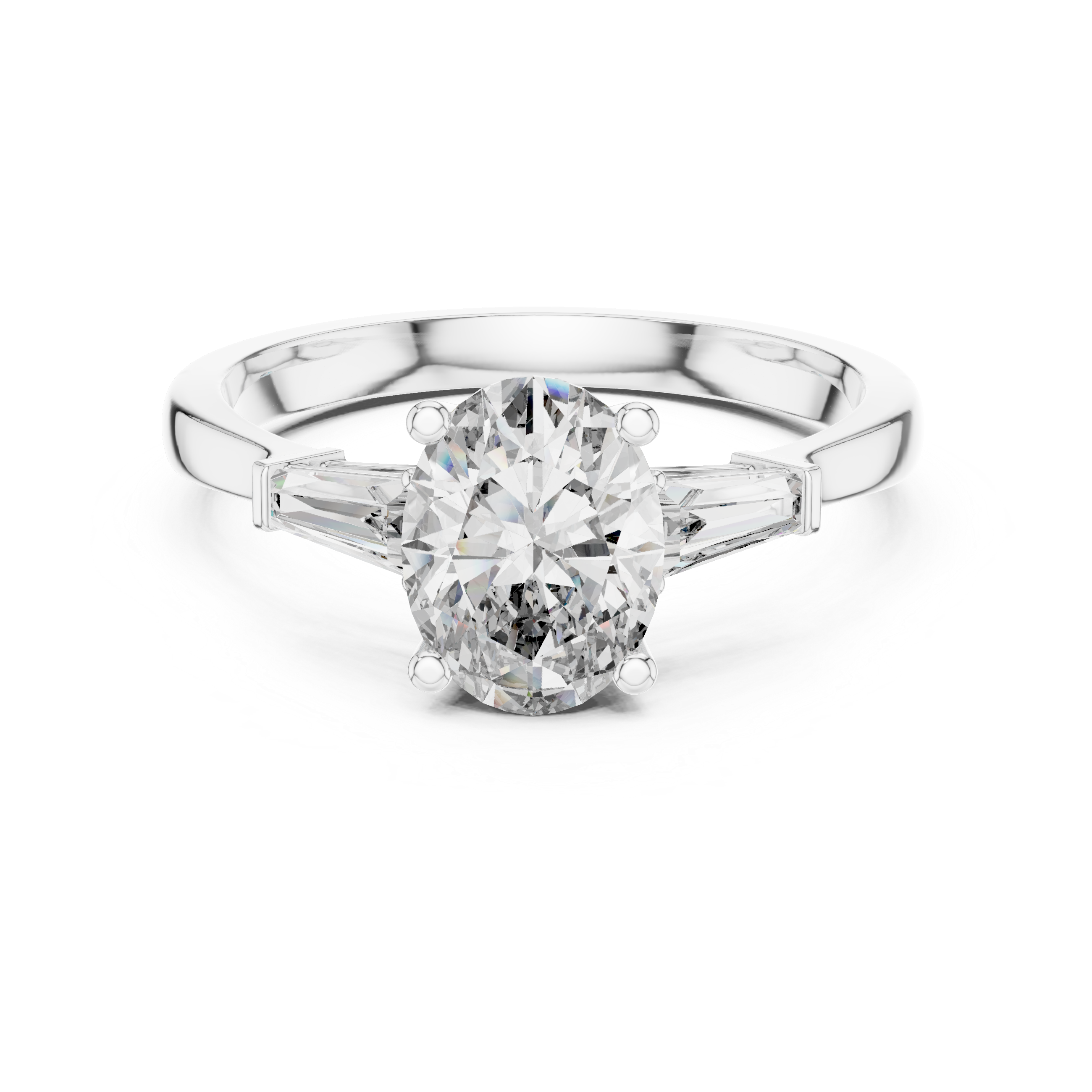 Oval Three-Stone Lab-Grown Diamond Ring