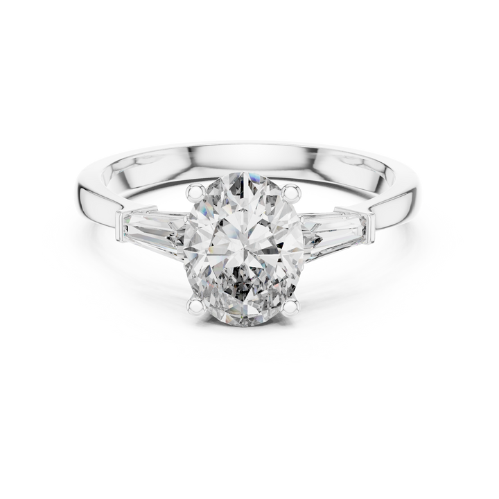Oval Three-Stone Lab-Grown Diamond Ring
