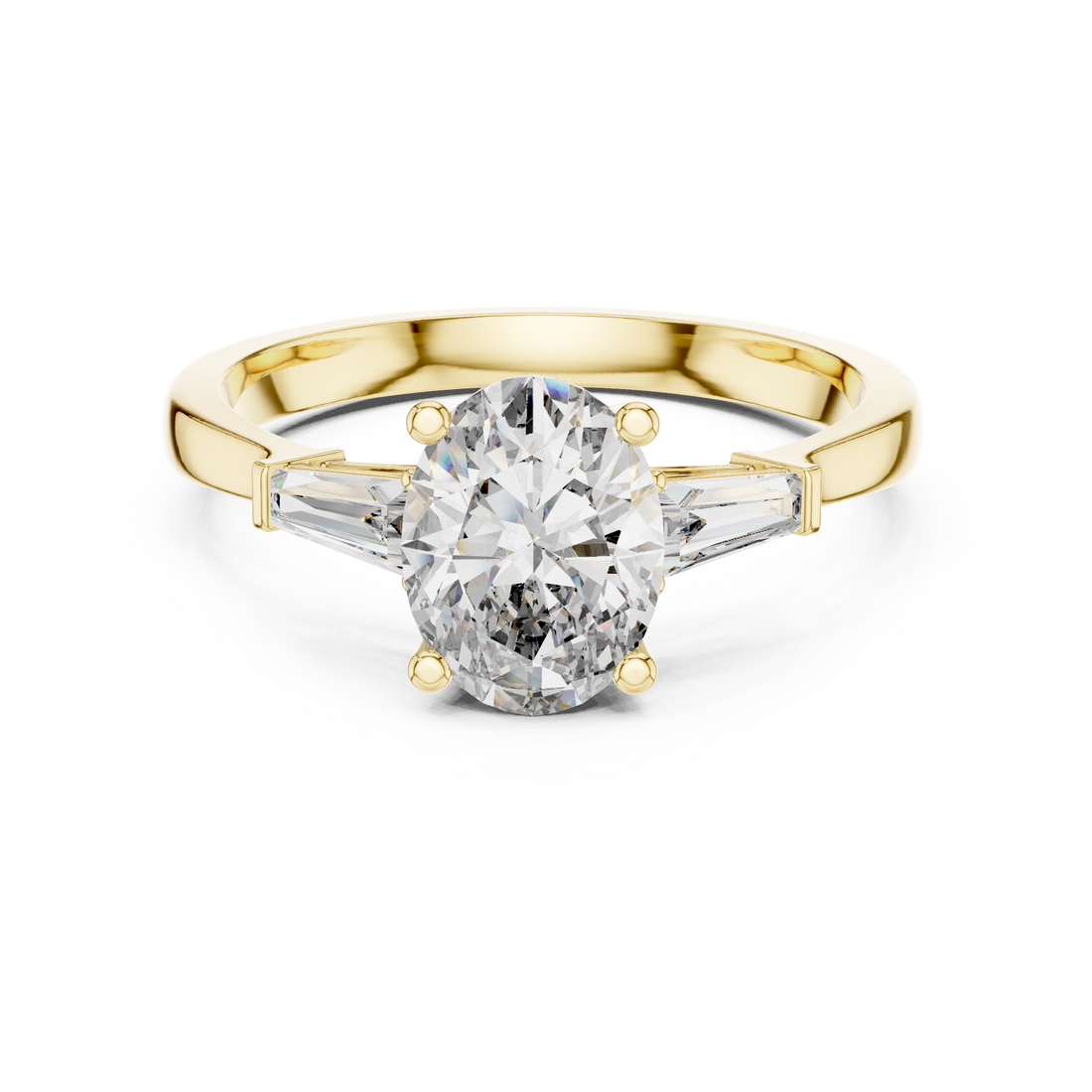 Oval Three-Stone Lab-Grown Diamond Ring