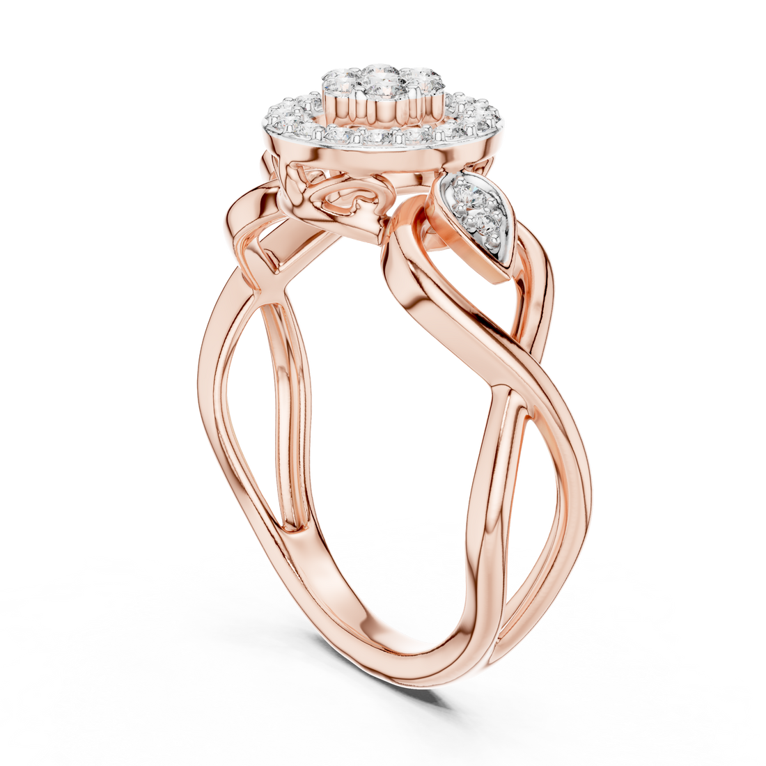Radiant Halo Knot Lab-Grown Diamond Ring