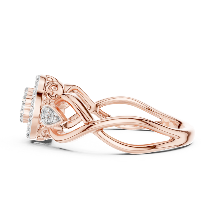 Radiant Halo Knot Lab-Grown Diamond Ring