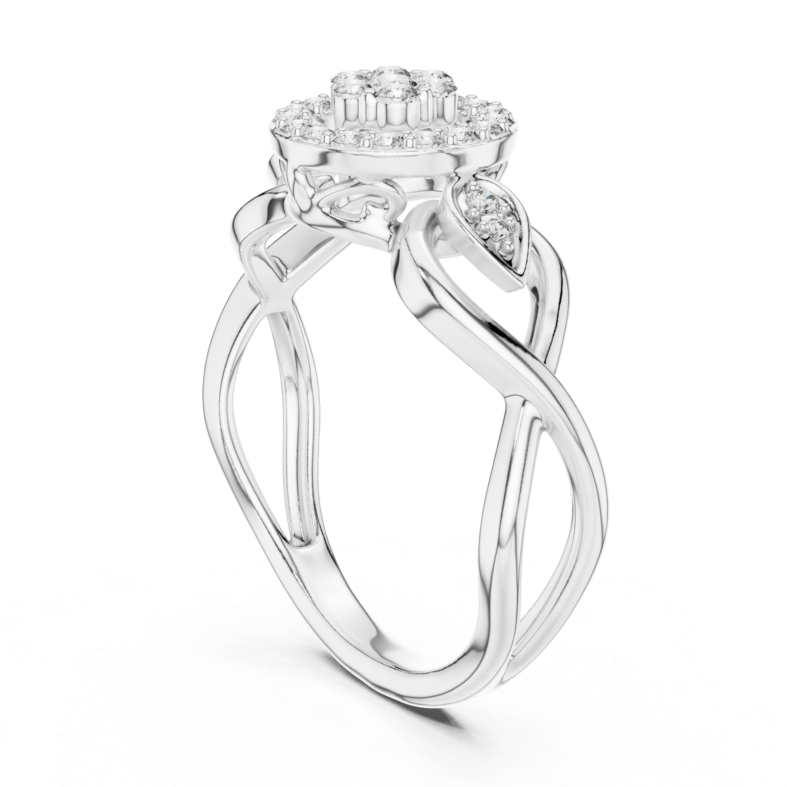Radiant Halo Knot Lab-Grown Diamond Ring