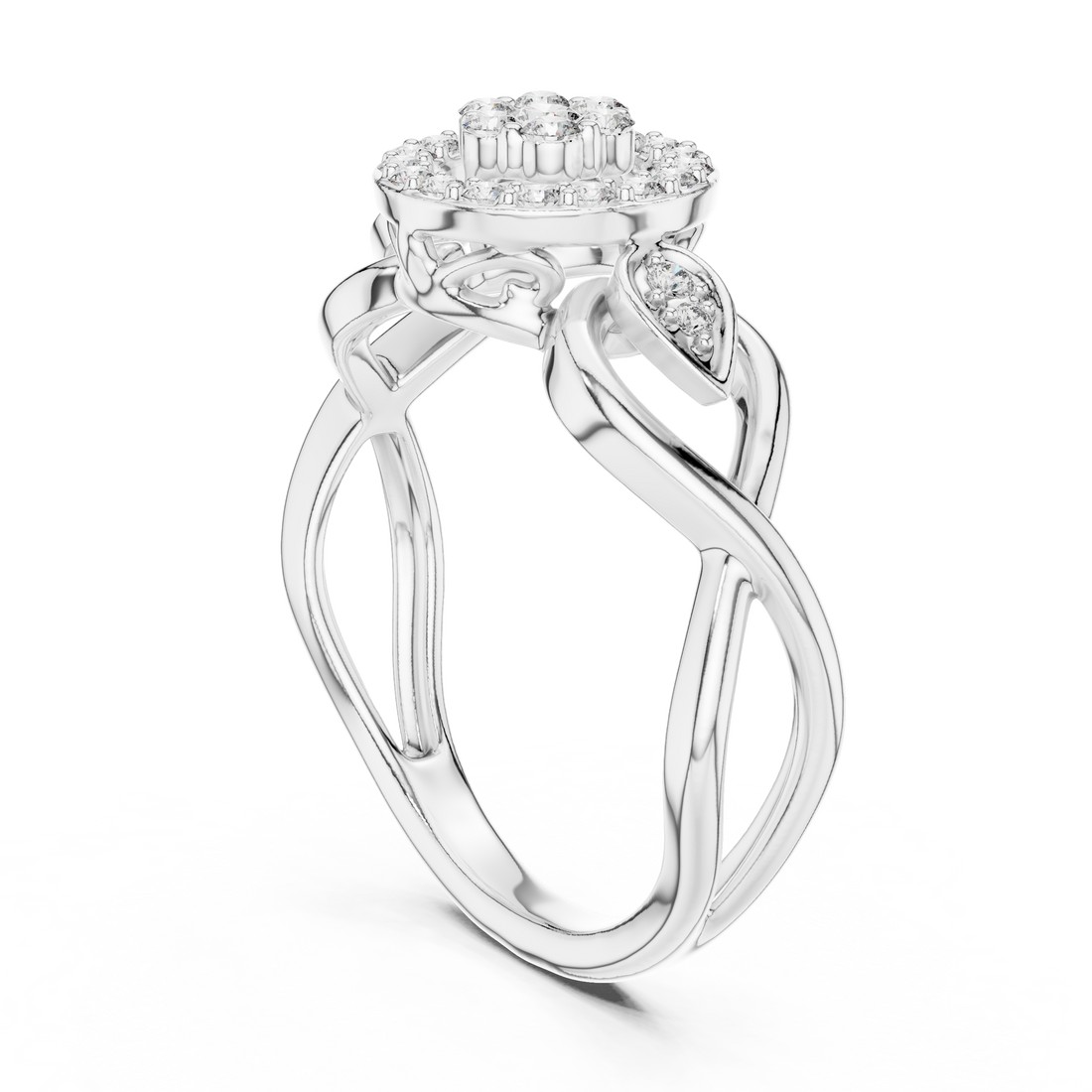 Radiant Halo Knot Lab-Grown Diamond Ring