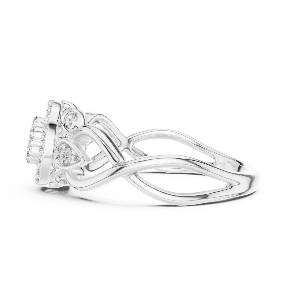 Radiant Halo Knot Lab-Grown Diamond Ring