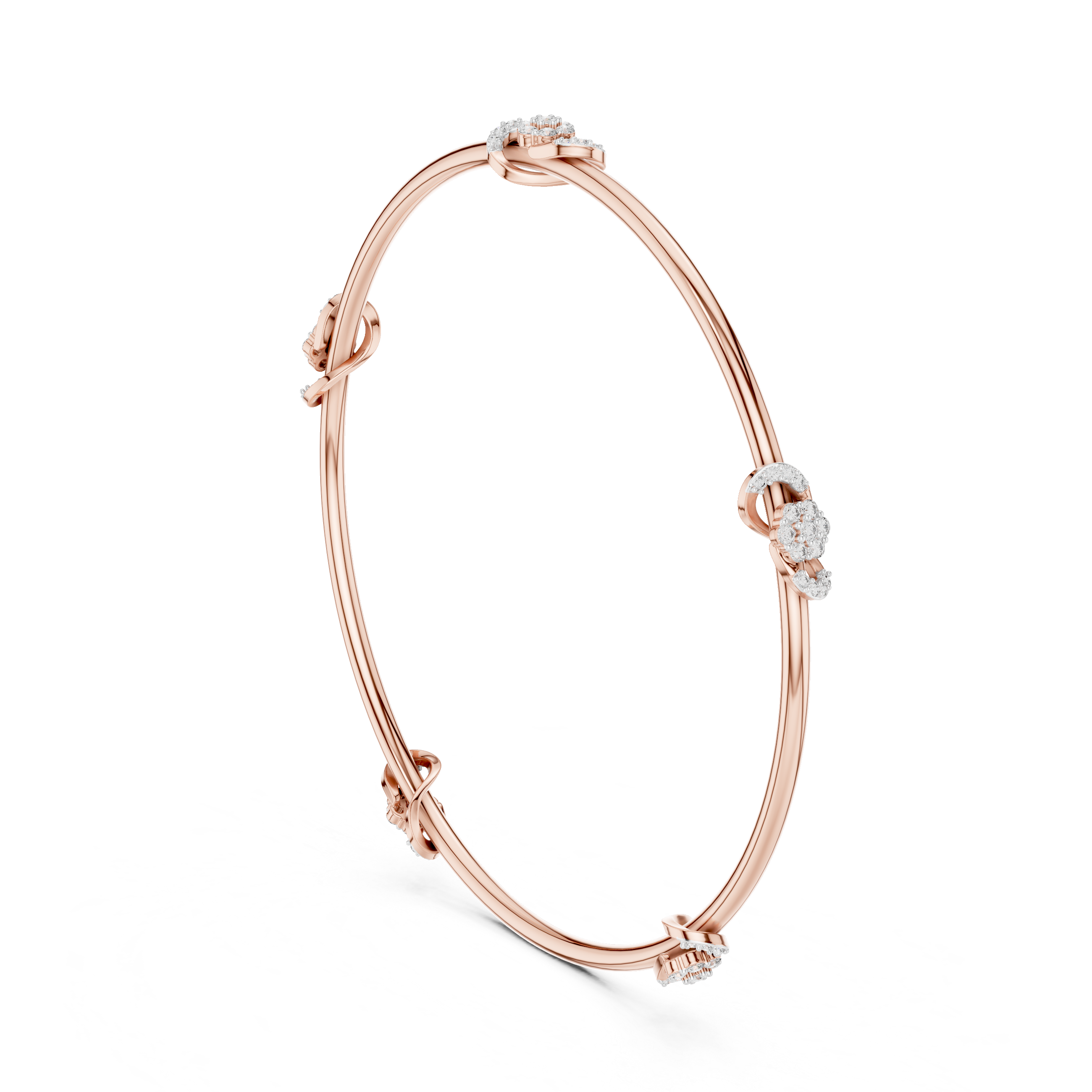 Eternal Knot Lab-Grown Diamond Bangle Bracelet