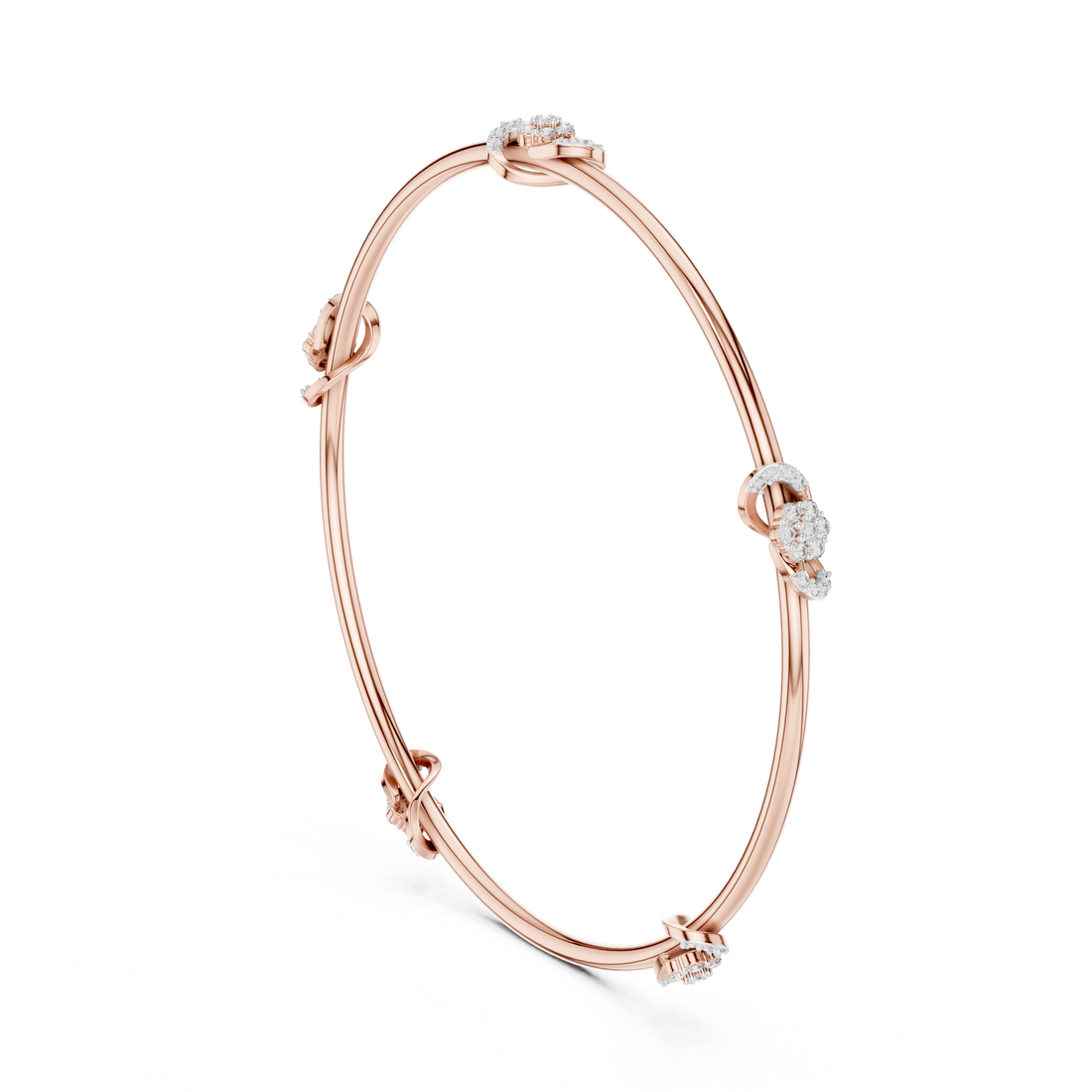 Eternal Knot Lab-Grown Diamond Bangle Bracelet