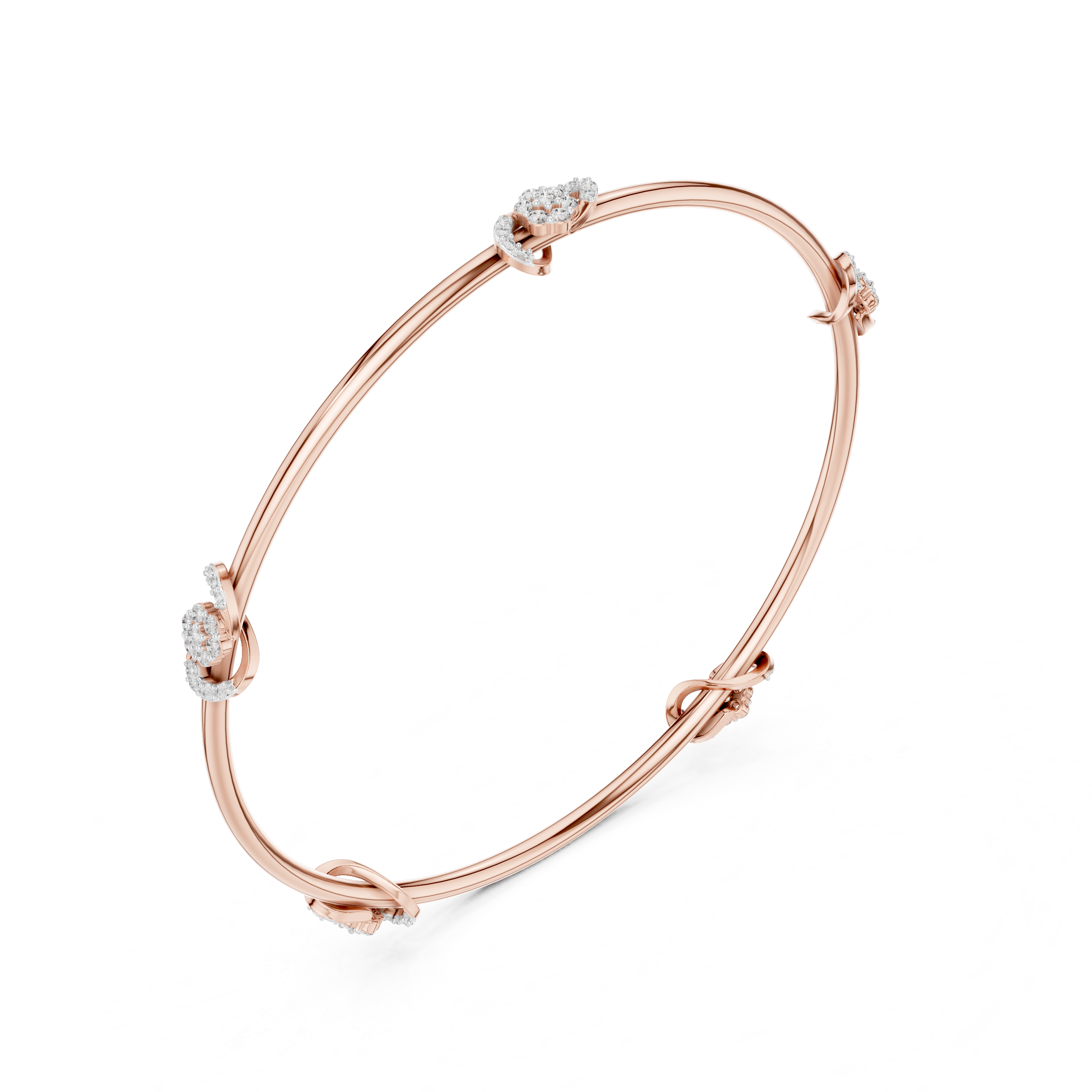 Eternal Knot Lab-Grown Diamond Bangle Bracelet