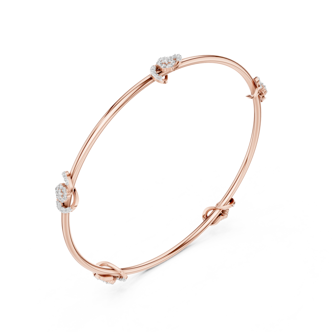 Eternal Knot Lab-Grown Diamond Bangle Bracelet