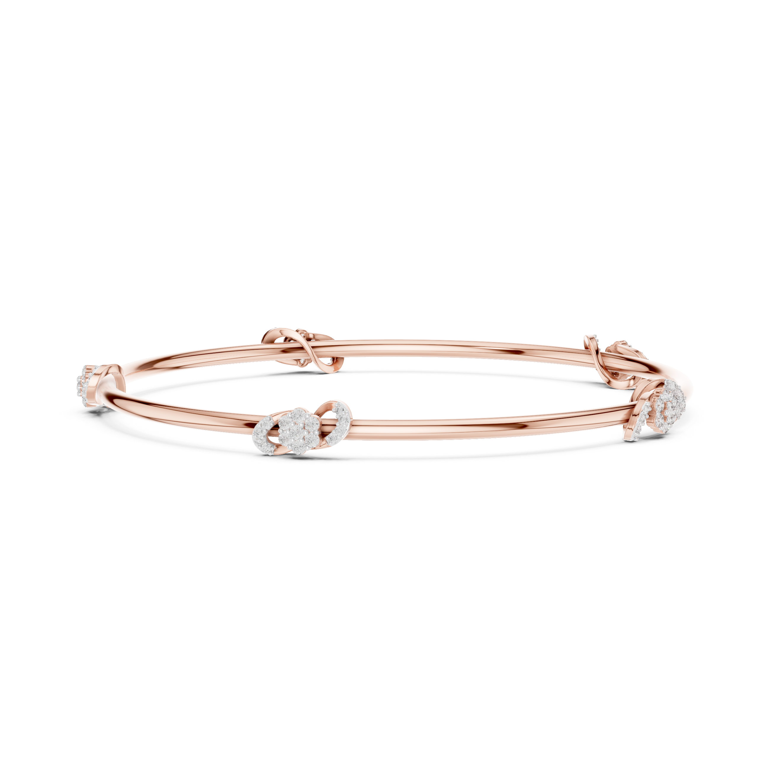 Eternal Knot Lab-Grown Diamond Bangle Bracelet