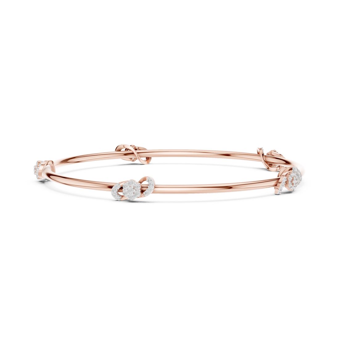 Eternal Knot Lab-Grown Diamond Bangle Bracelet