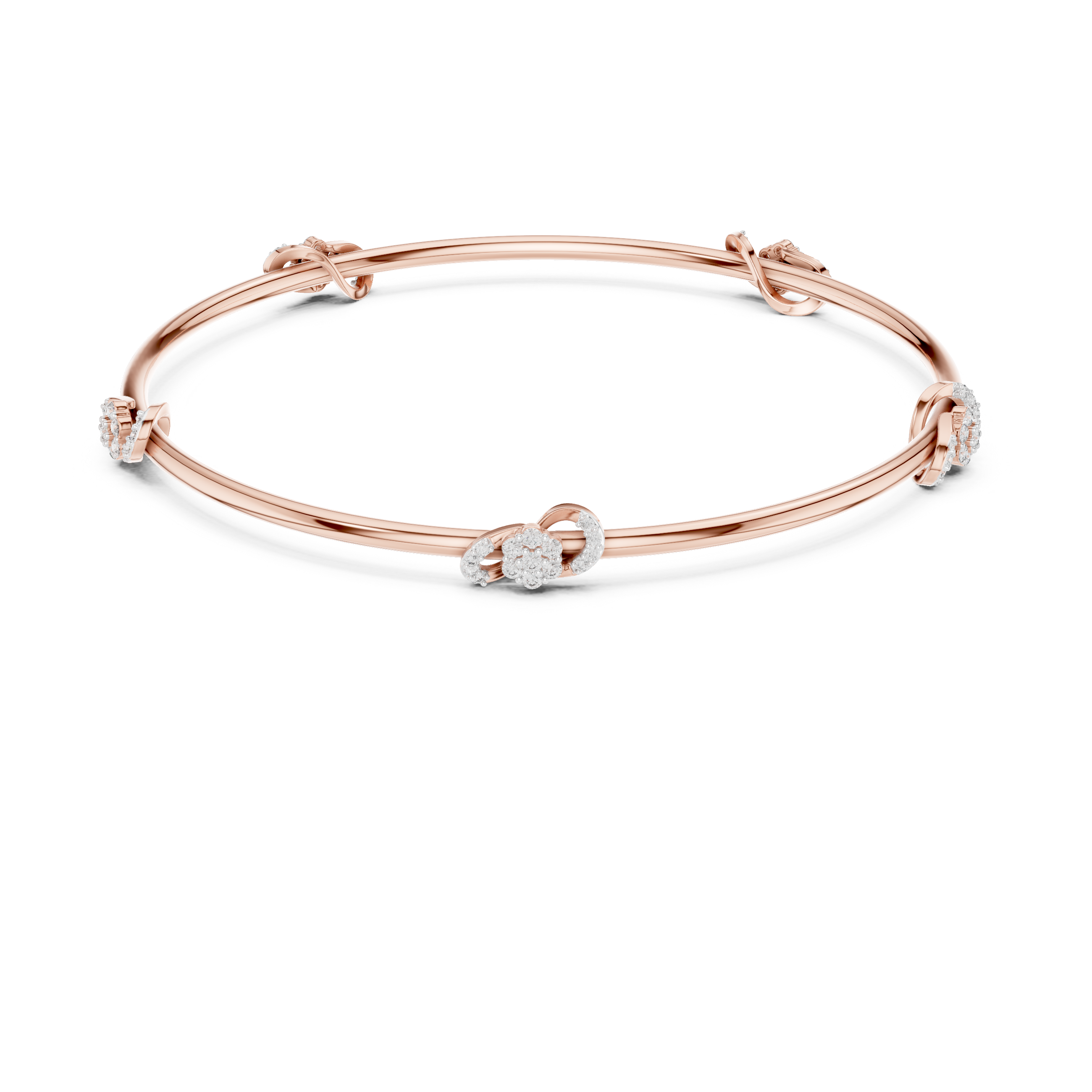 Eternal Knot Lab-Grown Diamond Bangle Bracelet