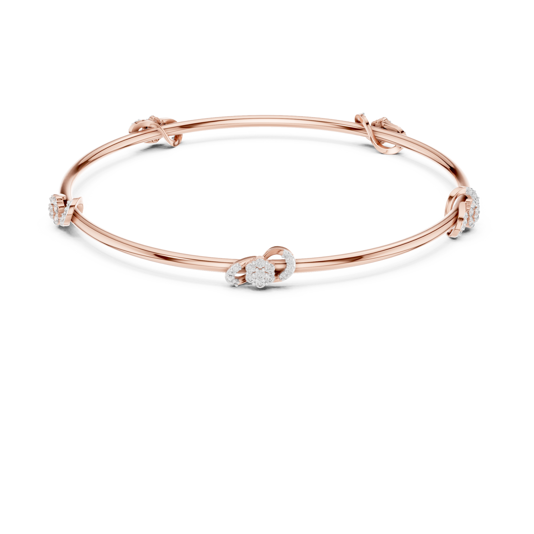 Eternal Knot Lab-Grown Diamond Bangle Bracelet
