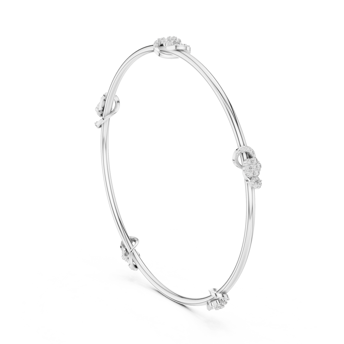 Eternal Knot Lab-Grown Diamond Bangle Bracelet