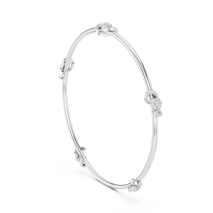 Eternal Knot Lab-Grown Diamond Bangle Bracelet