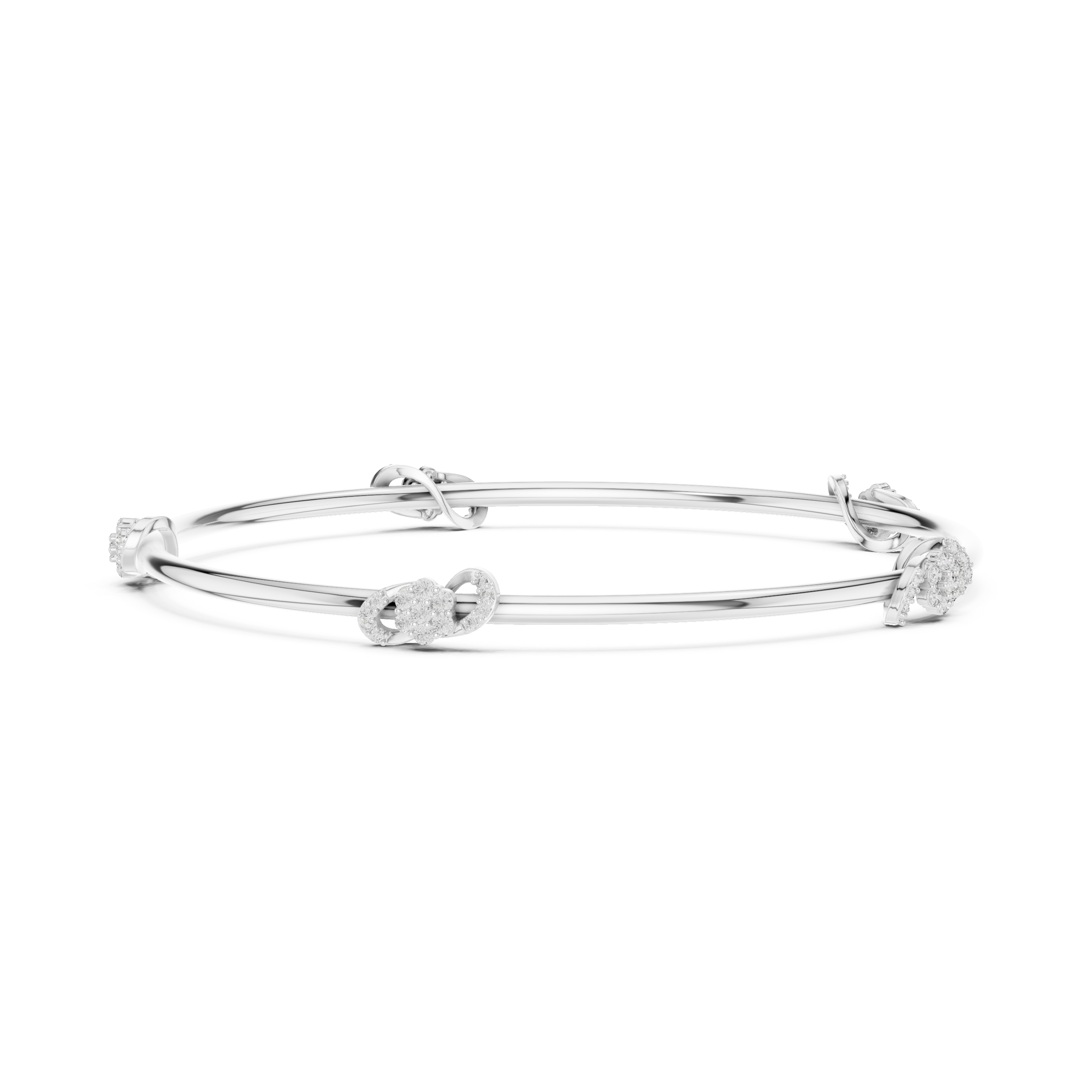 Eternal Knot Lab-Grown Diamond Bangle Bracelet
