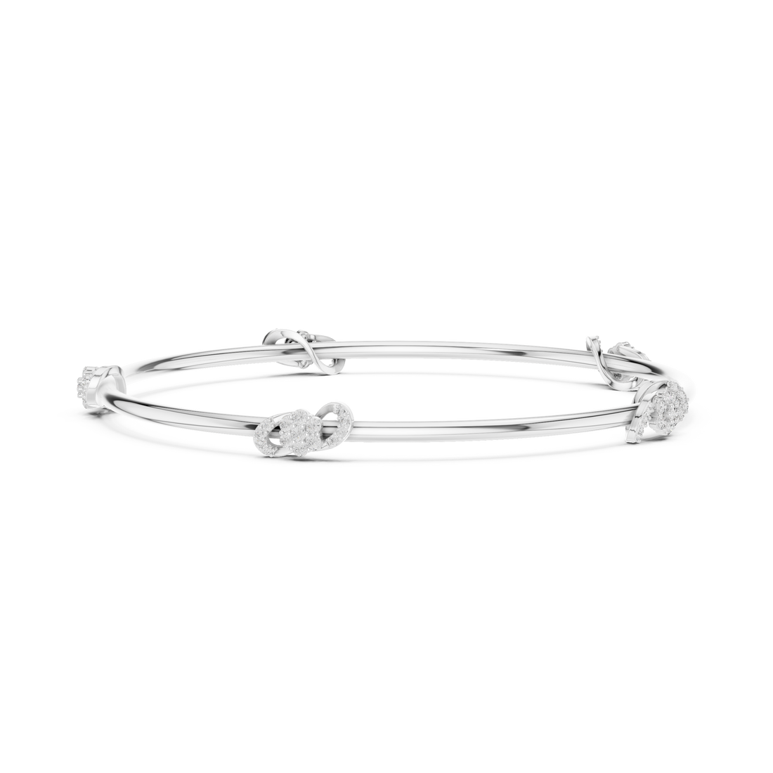 Eternal Knot Lab-Grown Diamond Bangle Bracelet