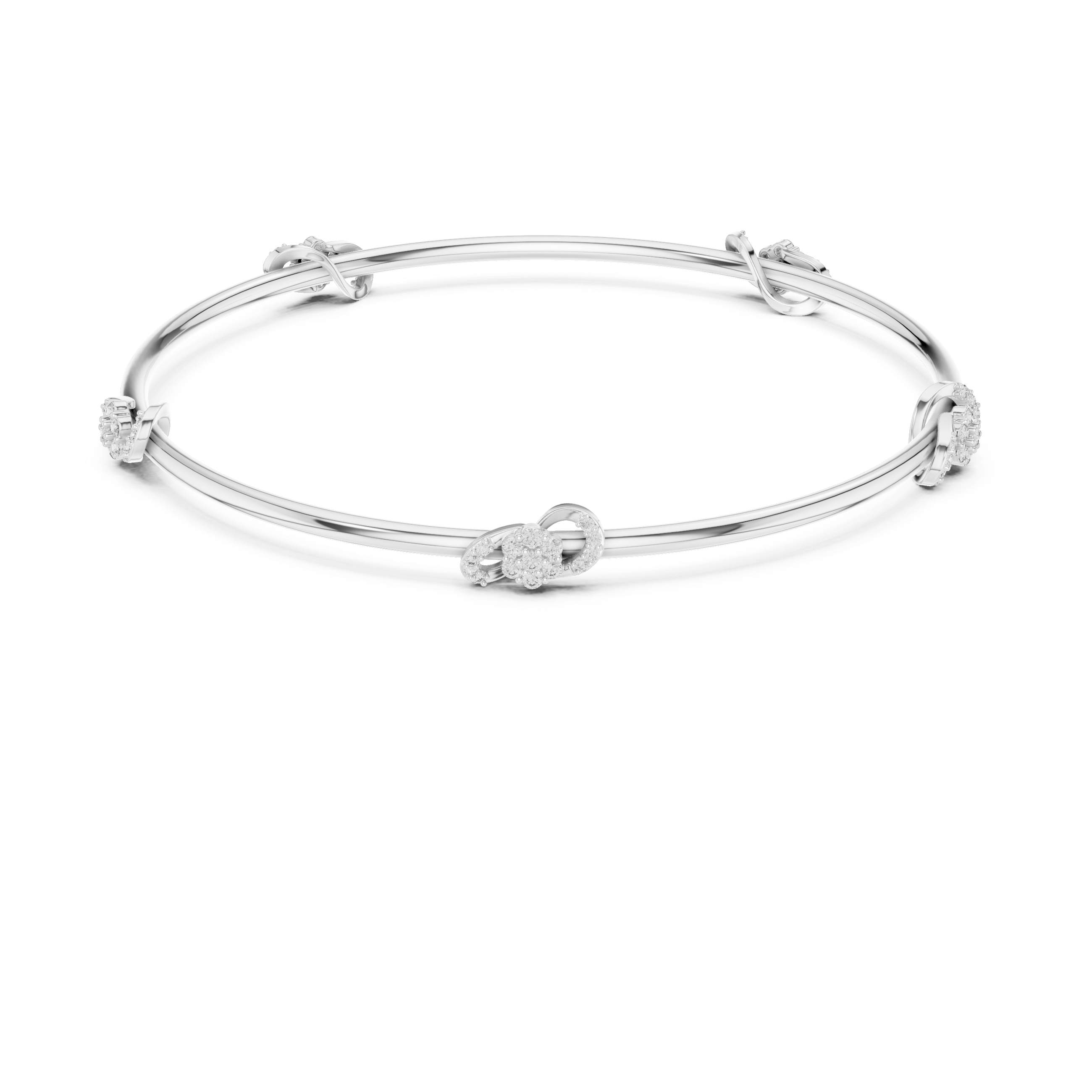 Eternal Knot Lab-Grown Diamond Bangle Bracelet
