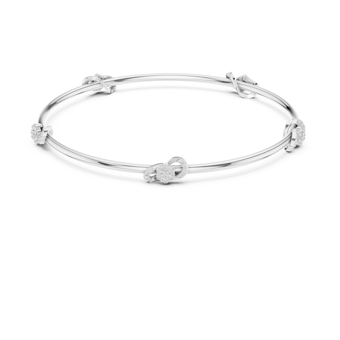 Eternal Knot Lab-Grown Diamond Bangle Bracelet