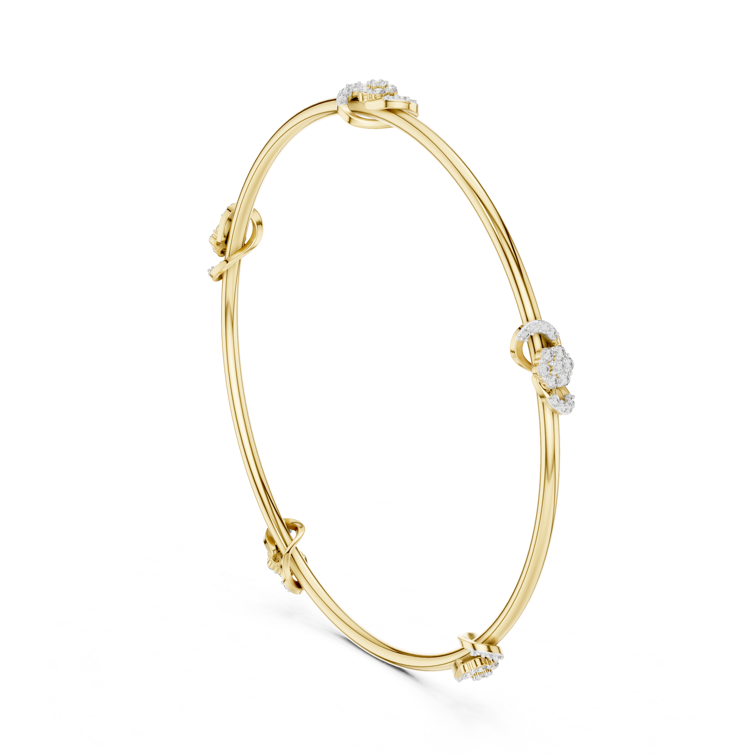 Eternal Knot Lab-Grown Diamond Bangle Bracelet