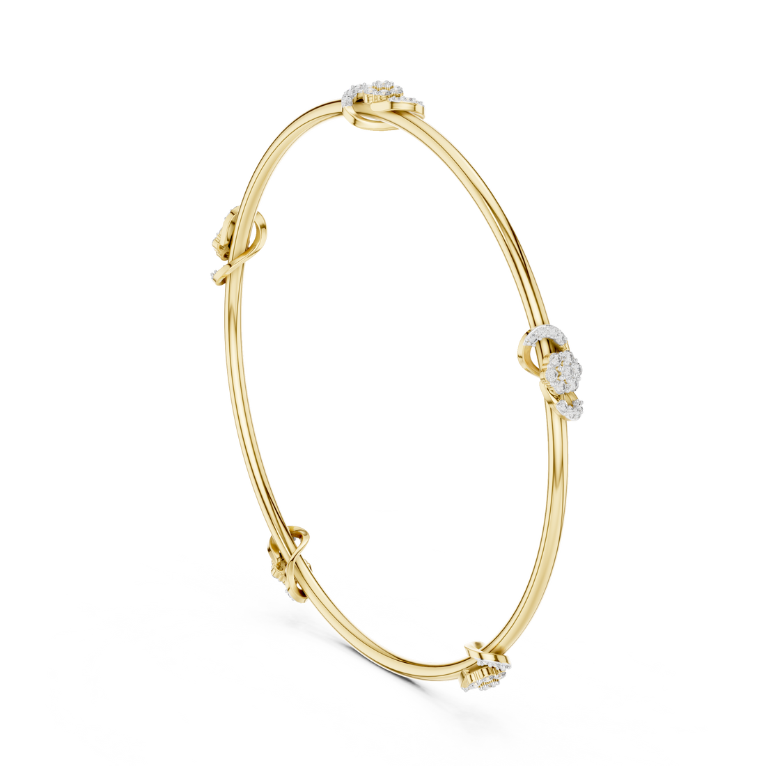 Eternal Knot Lab-Grown Diamond Bangle Bracelet