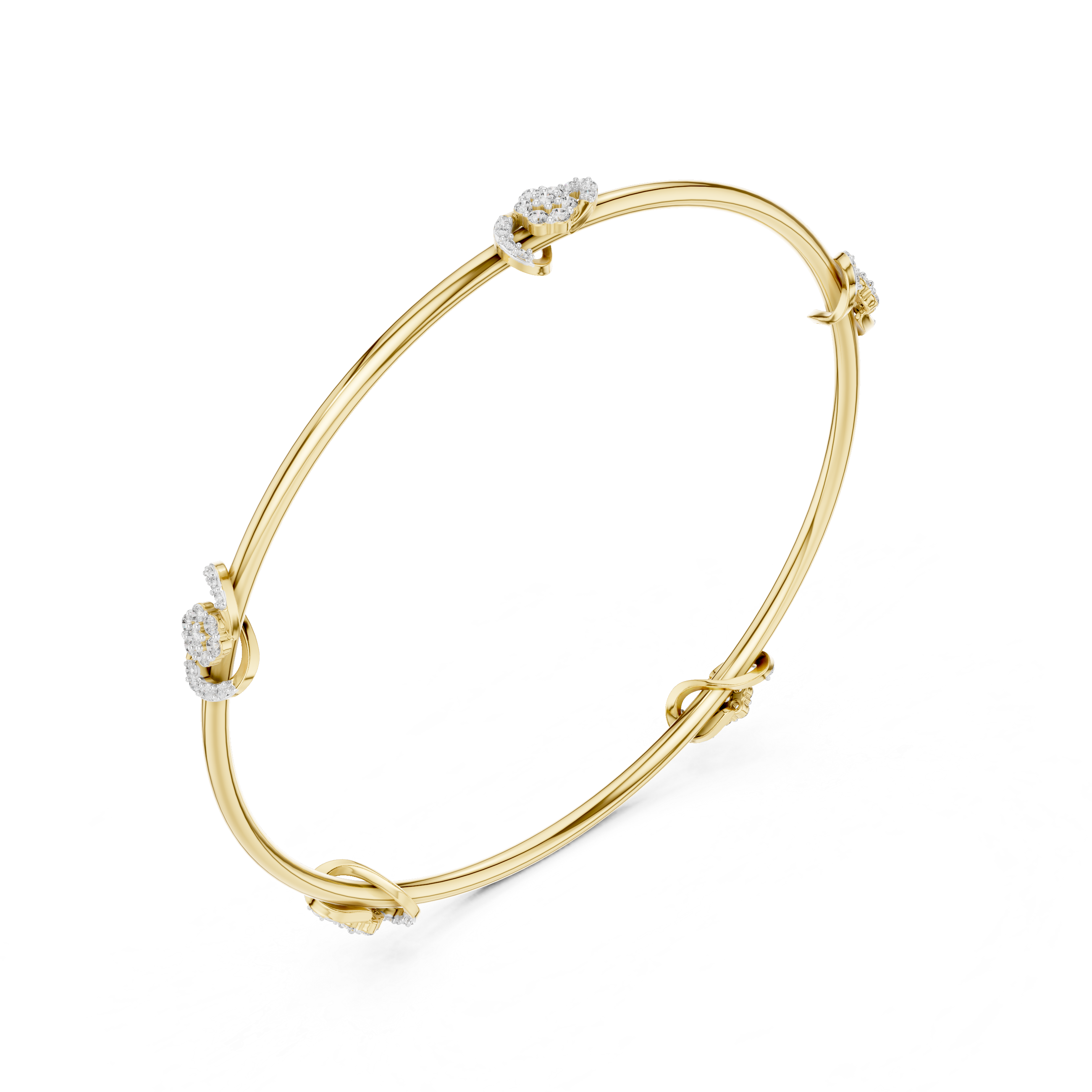 Eternal Knot Lab-Grown Diamond Bangle Bracelet