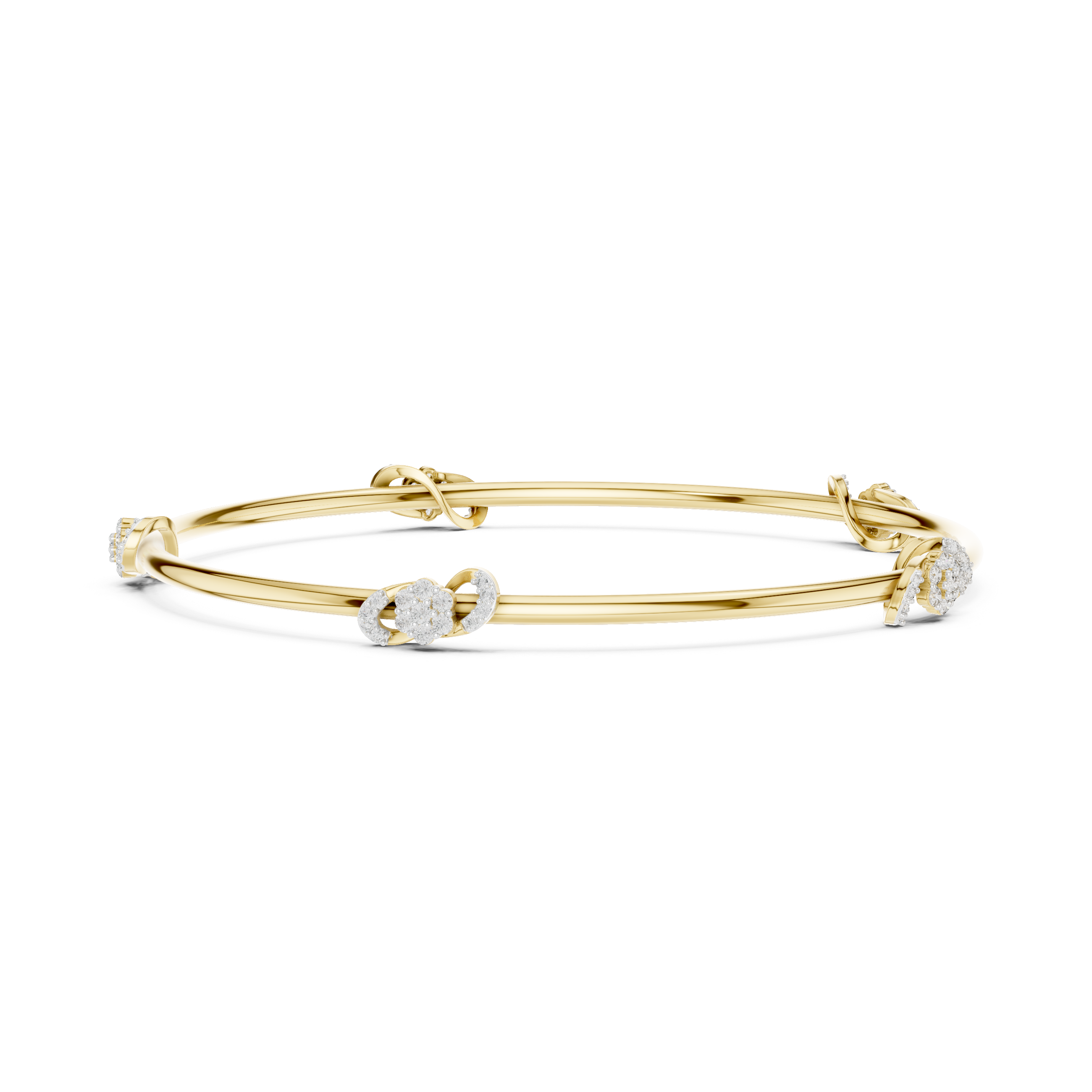 Eternal Knot Lab-Grown Diamond Bangle Bracelet
