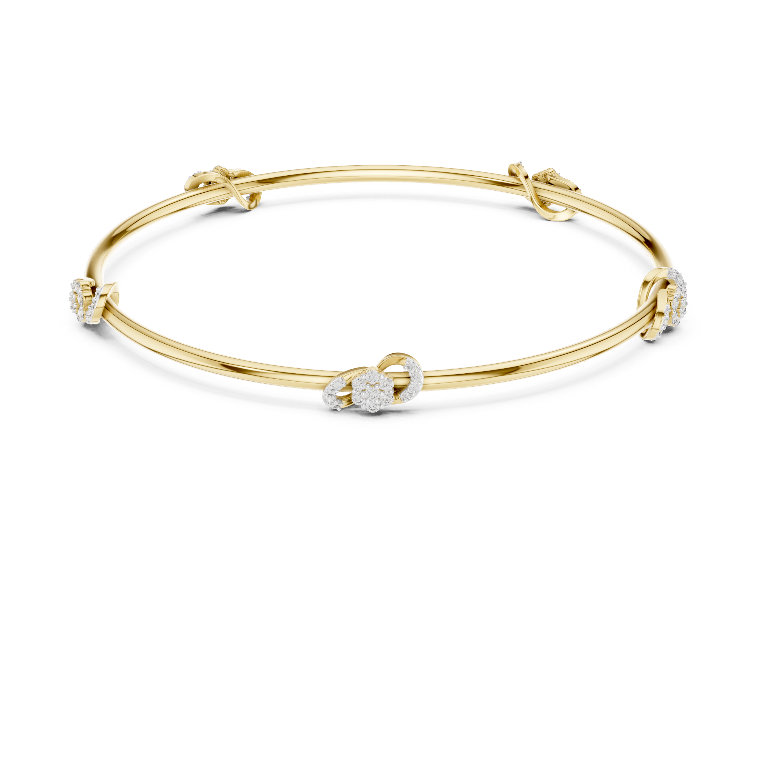Eternal Knot Lab-Grown Diamond Bangle Bracelet