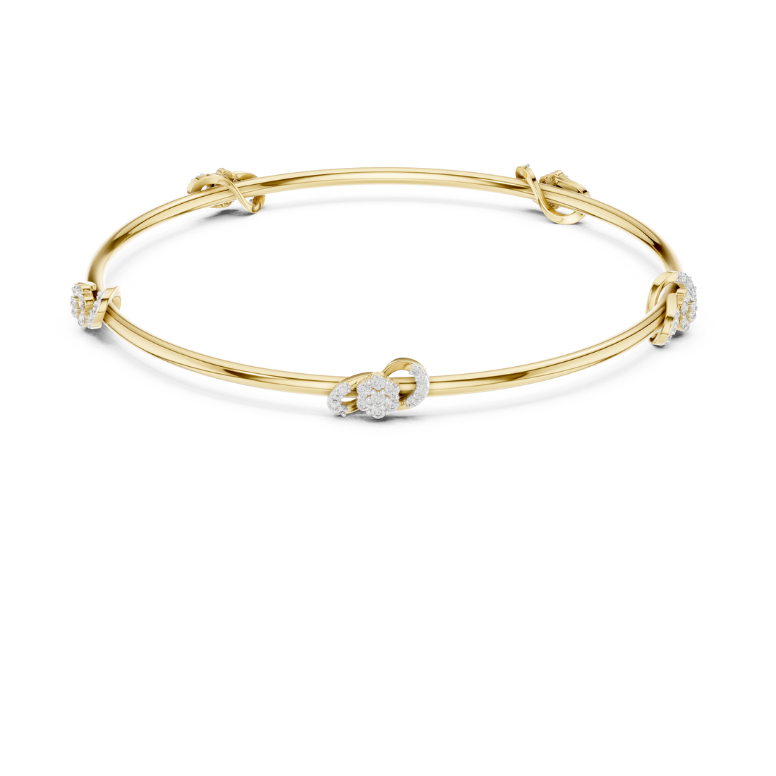 Eternal Knot Lab-Grown Diamond Bangle Bracelet