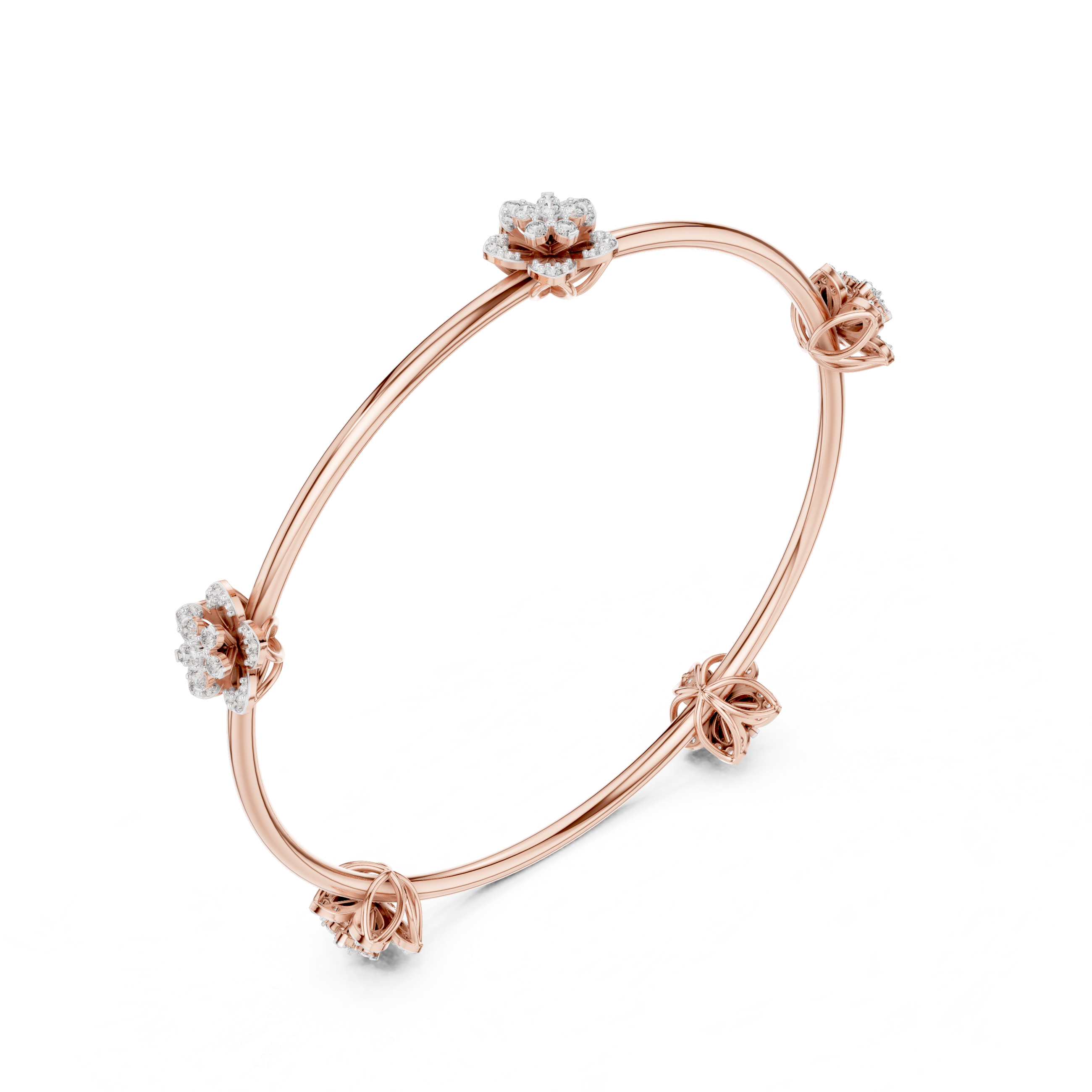 Blooming Grace Lab-Grown Diamond Bangle Bracelet