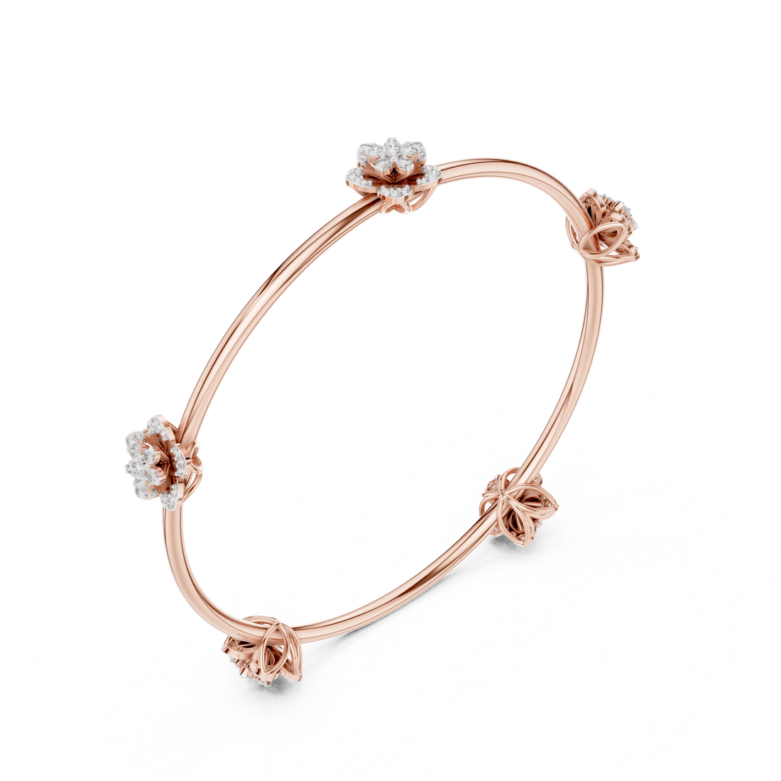 Blooming Grace Lab-Grown Diamond Bangle Bracelet