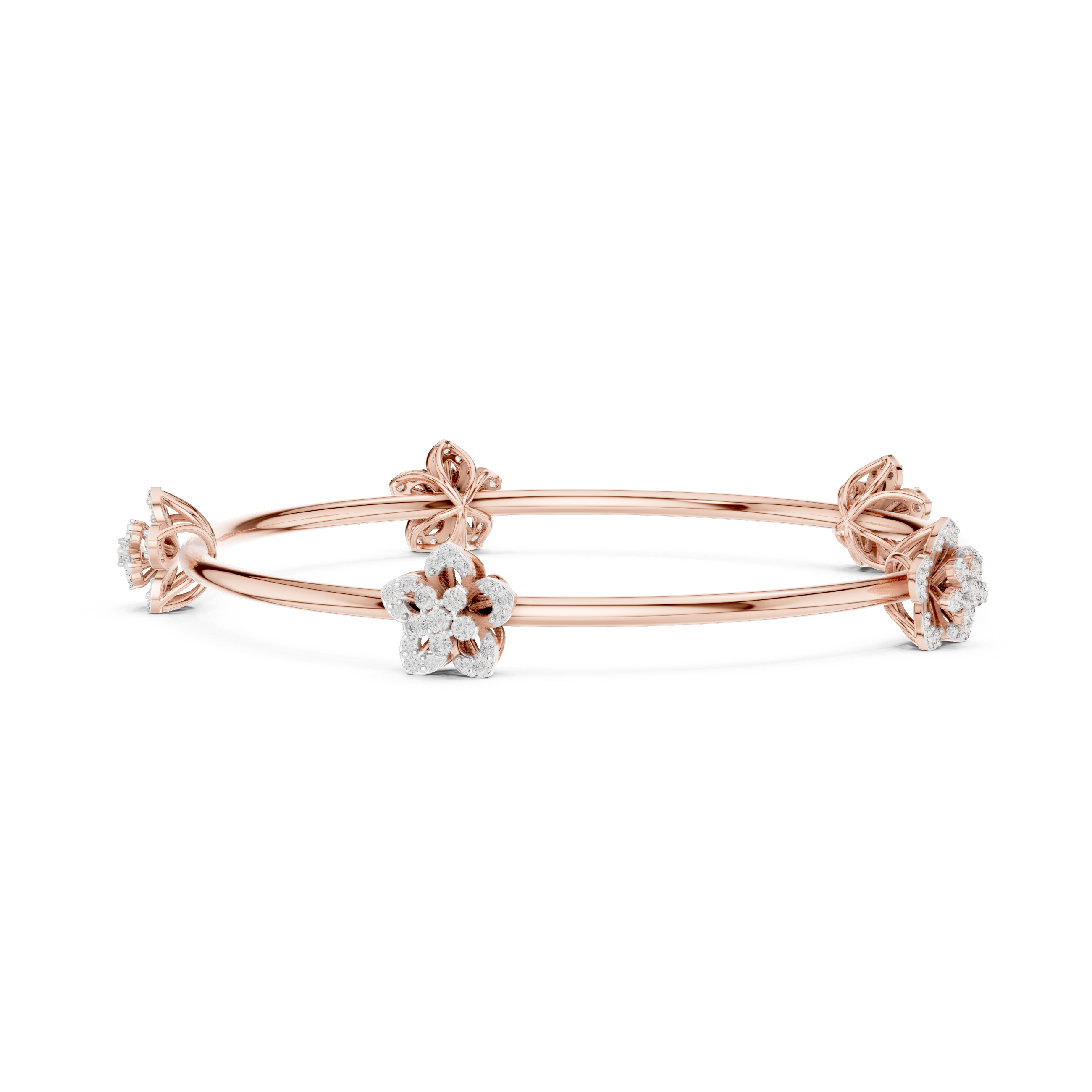 Blooming Grace Lab-Grown Diamond Bangle Bracelet