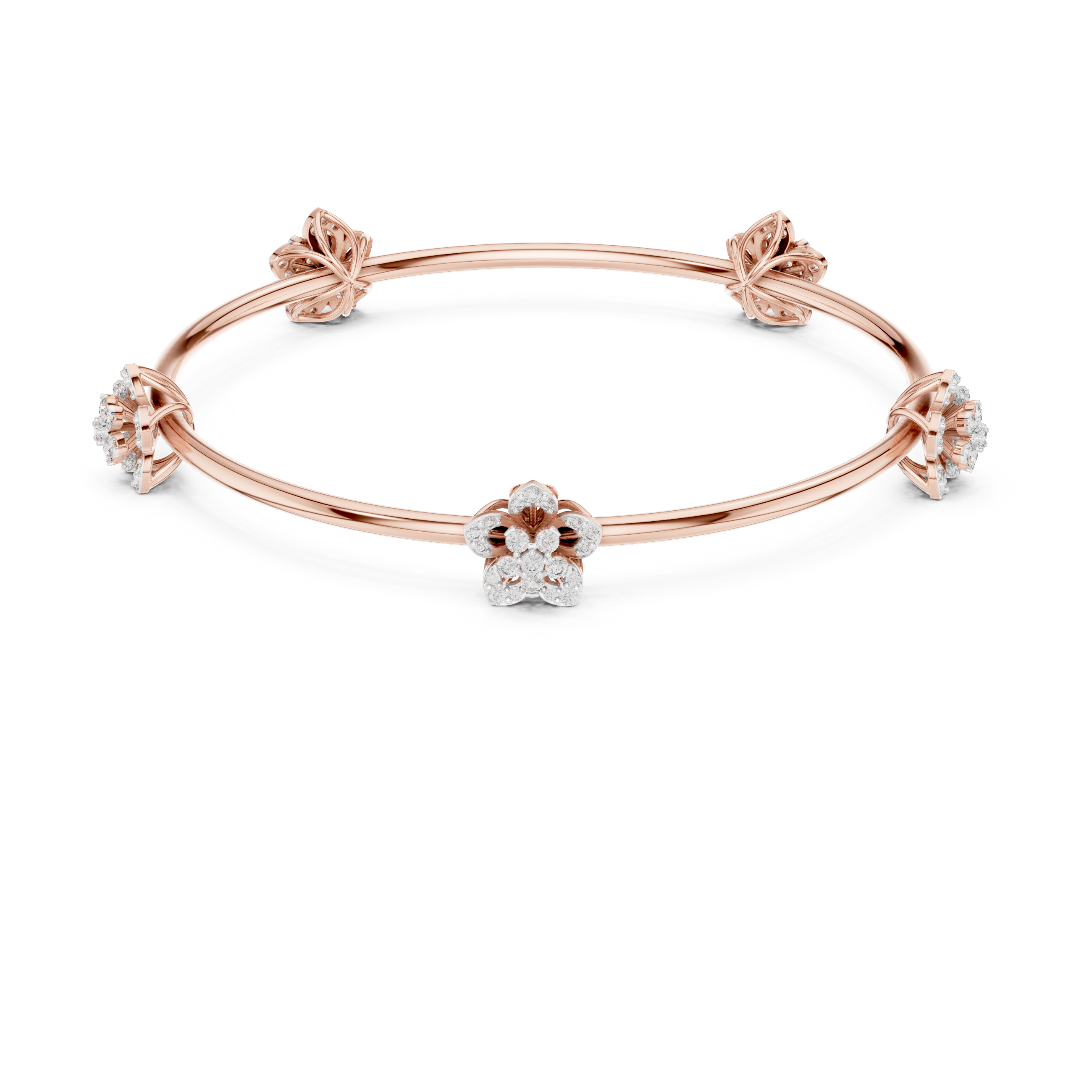 Blooming Grace Lab-Grown Diamond Bangle Bracelet