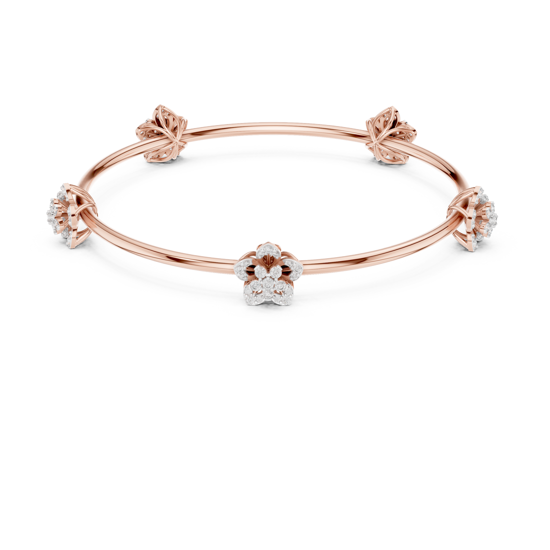 Blooming Grace Lab-Grown Diamond Bangle Bracelet
