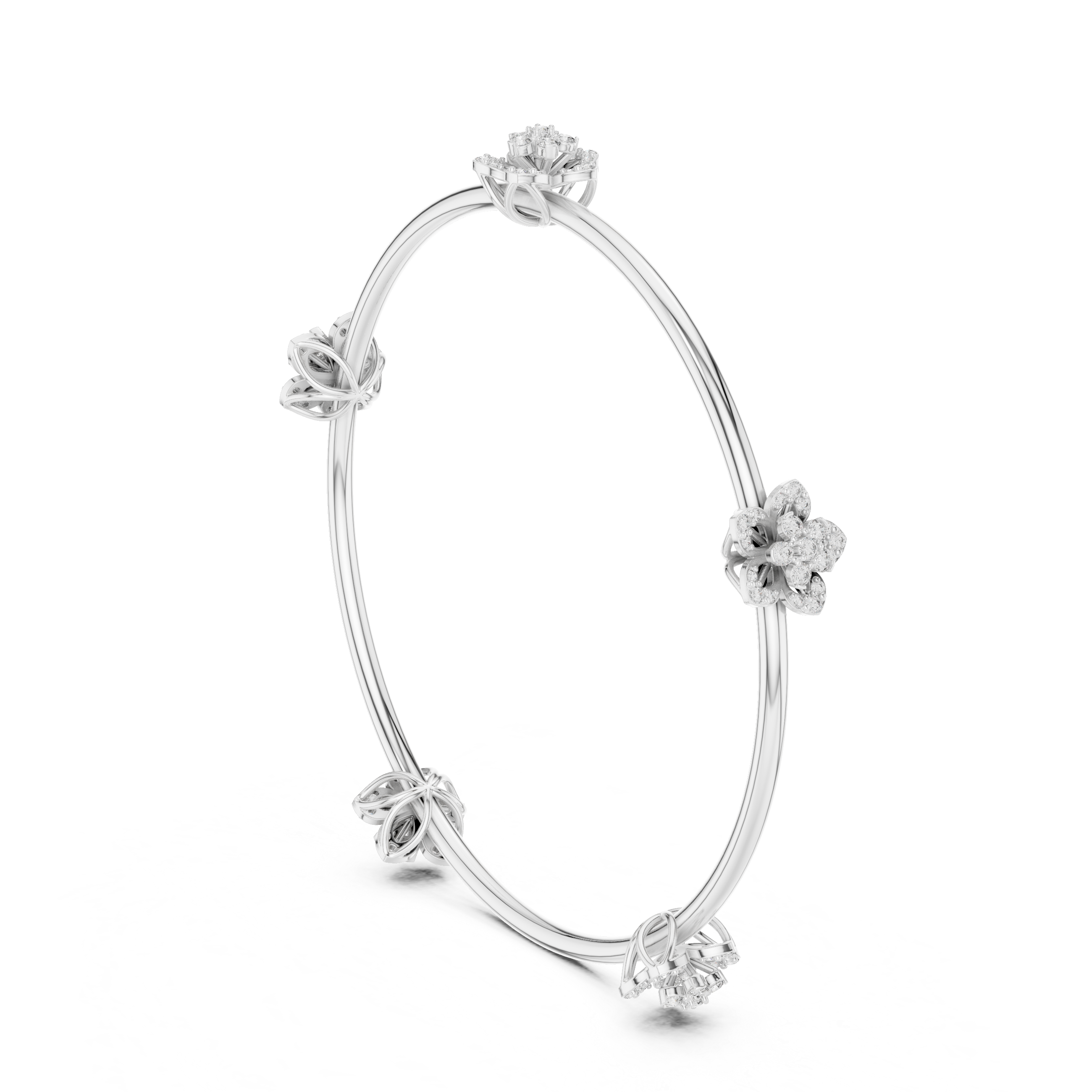 Blooming Grace Lab-Grown Diamond Bangle Bracelet