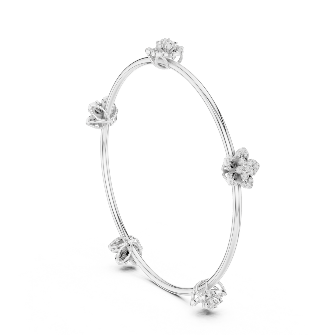 Blooming Grace Lab-Grown Diamond Bangle Bracelet